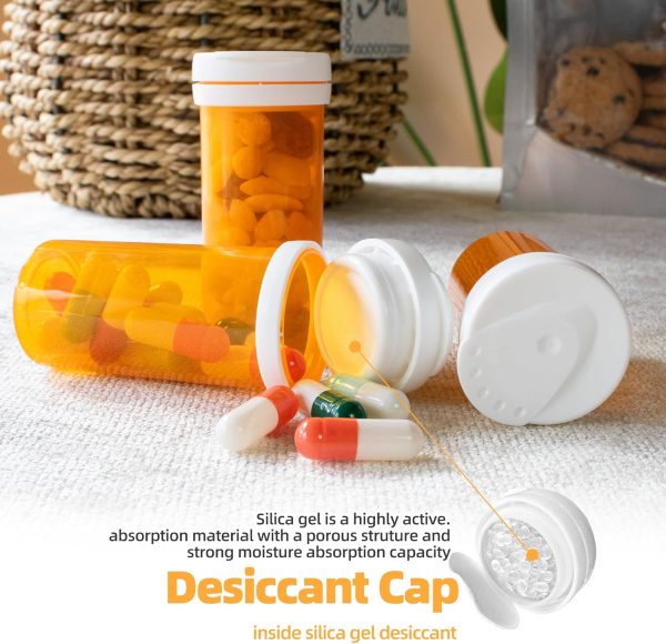 Wisesorb Desiccant Cap Pill Bottle, 30ml 20pcs Medicine Bottle, Pill - Image 7