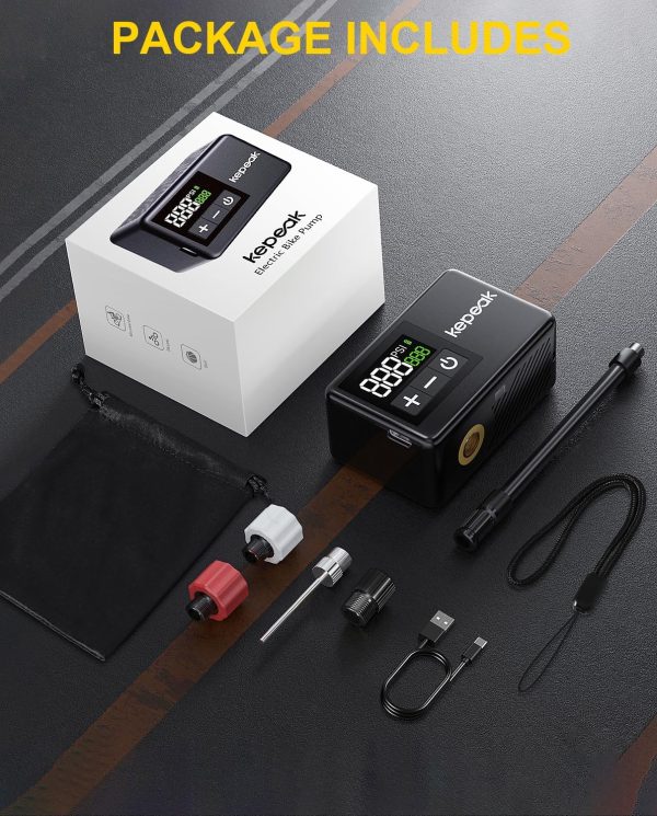 KEPEAK Mini Bike Pump, Bicycle Pump with Digital Pressure Gauge, Portable - Image 7