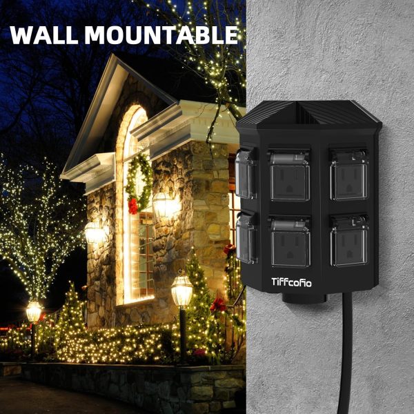 Outdoor Power Stake with Timer, 25FT Extension Cord Waterproof,Remote - Image 7
