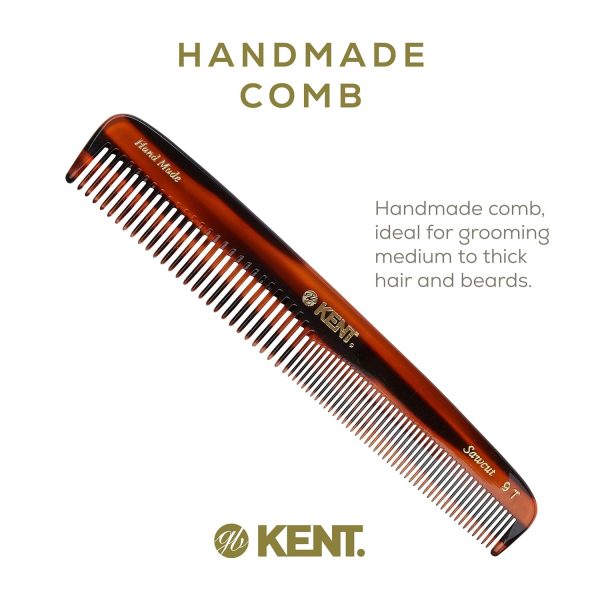 Kent 9T Tortoiseshell Fine Tooth and Wide Tooth Comb Detangler Hair Combs - - Image 3