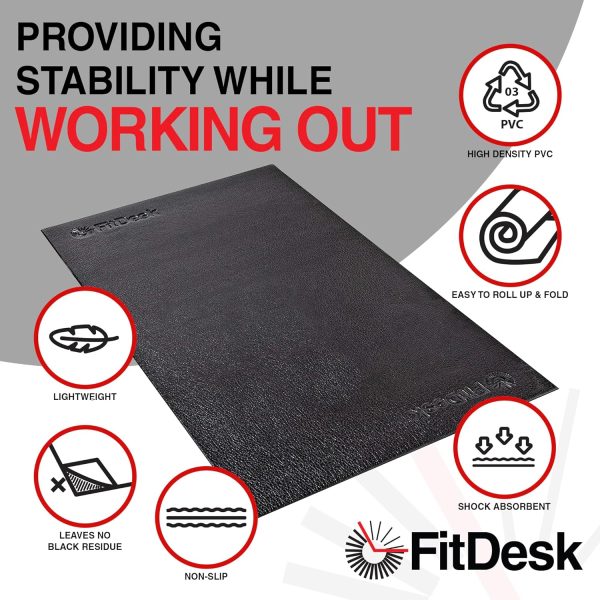 FitDesk Protective Floor Mat - Lightweight PVC Exercise Mat for Carpet & - Image 4