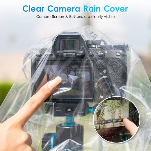 2 Pack Camera Lens Rain Cover Raincoat Clear Sleeve Protector for Sony A7R - Image 4