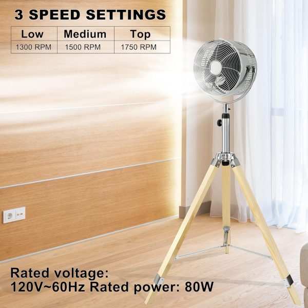 Simple Deluxe Tripod Pedestal Fan, 3 Speed Adjustment, Multiple Wide Angle - Image 5