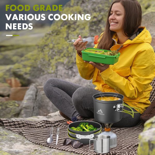 Camping Cookware Kit Backpacking, 0.33Gal Pots and 0.17Gal Pans Set,0.08Gal - Image 7
