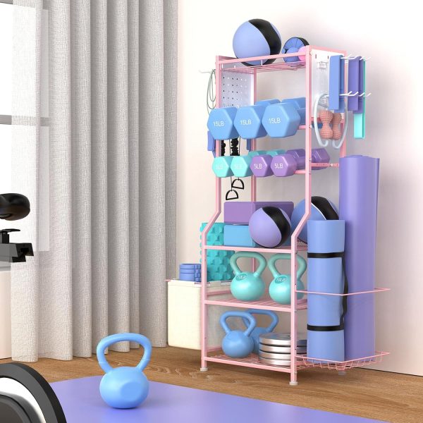 Dumbbell Rack, Home Gym Storage for Dumbbells Kettlebells Yoga Mat & - Image 2