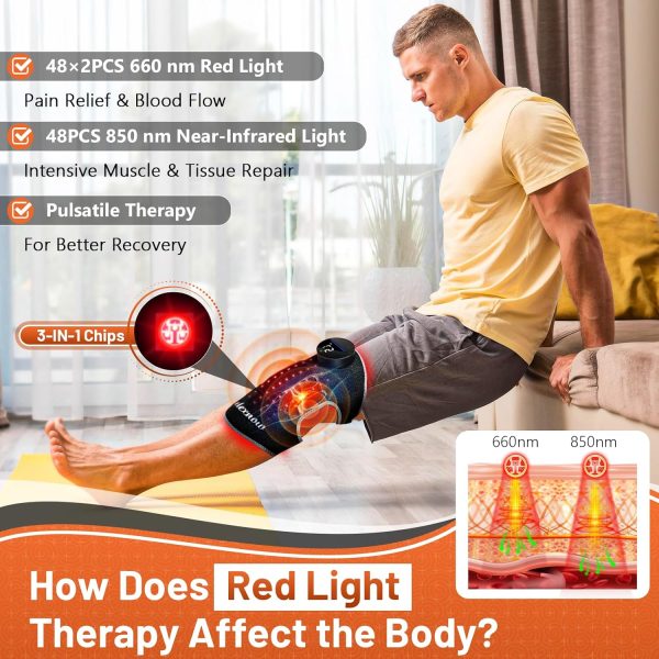 Red Light Therapy Knee Brace Vibration Knee Massage for Pain - Image 3