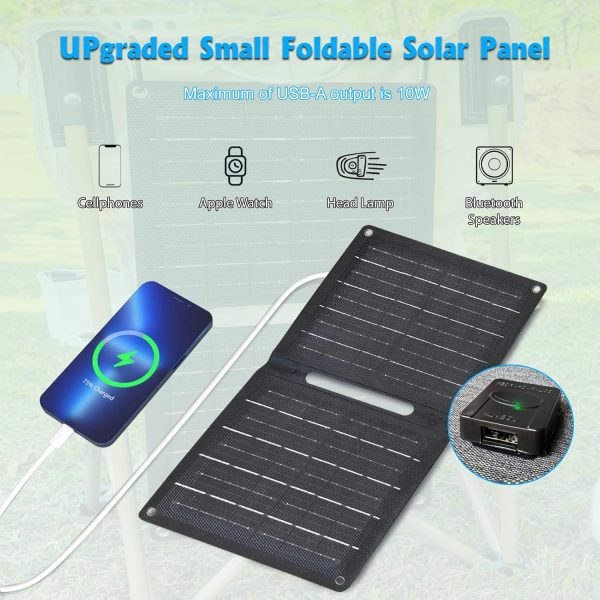Upgrade! VAUCOSUN Portable Solar Panel with 5v USB for iPhone, Power Bank, - Image 4