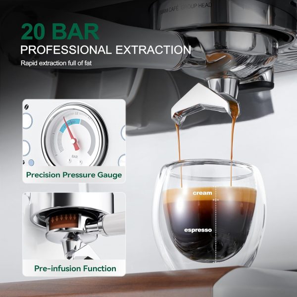 Espresso Machine with Grinder, Professional Coffee and Espresso Maker Combo - Image 5