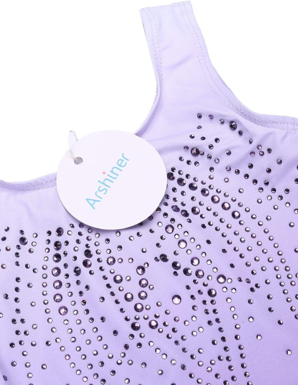 Arshiner Leotards for Girls Gymnastics with Shorts Color Gradient Shiny - Image 3