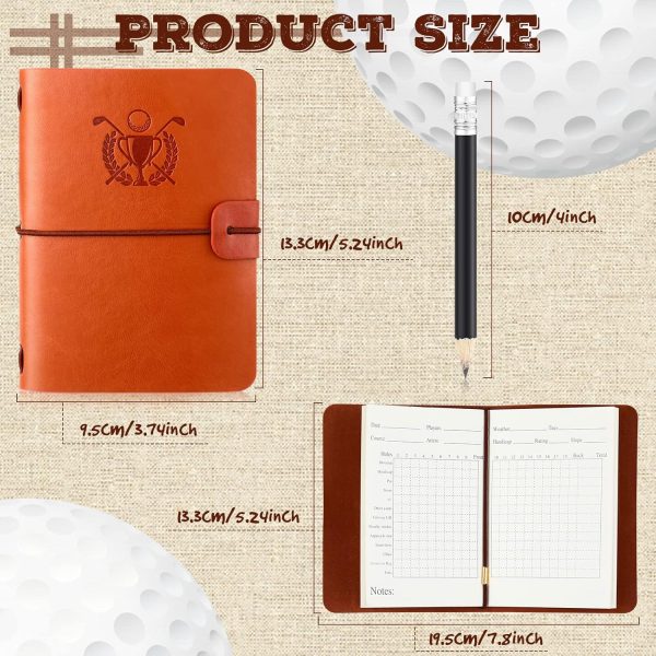 Yexiya Golf Scorecard Book with Golf Pencil Leather Golf Journal Golf - Image 2