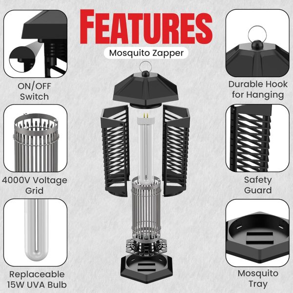 Mosquito Bug Zapper Outdoor & Indoor Electric, Mosquito Zapper, Fly Zapper - Image 3