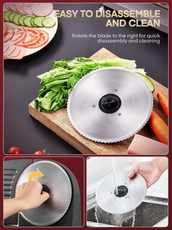 FOHERE Meat Slicer for Home Use, 200W Electric Deli Food Slicer with - Image 7