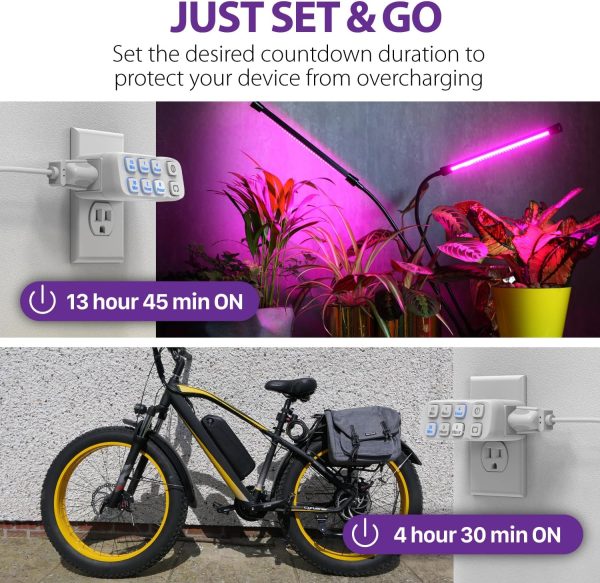 Fosmon Countdown Plug-in Timer Outlet (2 Pack), Timers for Electrical - Image 3