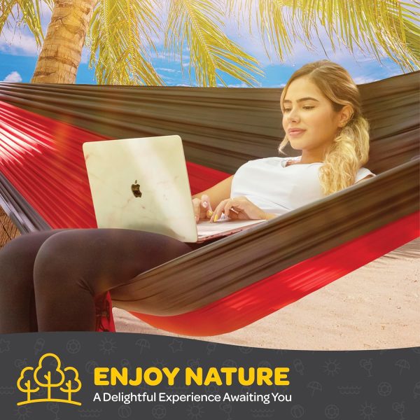 Durable Hammock 400 lb Capacity, Nylon Camping Hammock Chair - Double or - Image 5
