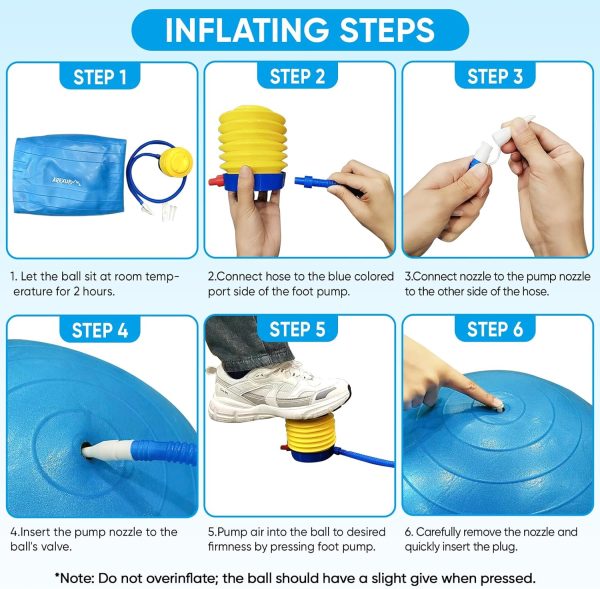 APEXUP Yoga Ball Exercise Ball, Pilates Ball, Anti Slip Stability Ball, - Image 7