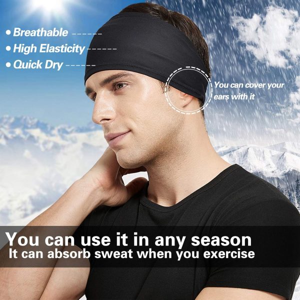 Mens Running Headband,5Pack,Mens Sweatband Sports Headband for - Image 3