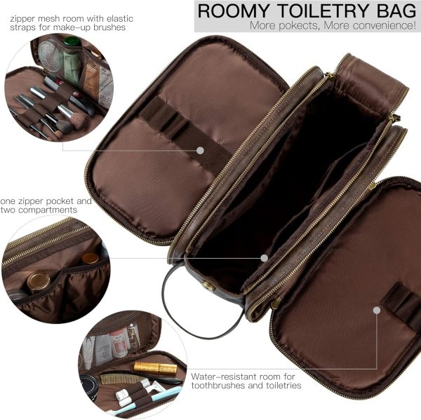 Elviros Travel Toiletry Bag for Men,Large Shaving Dopp Kit Water-resistant - Image 3