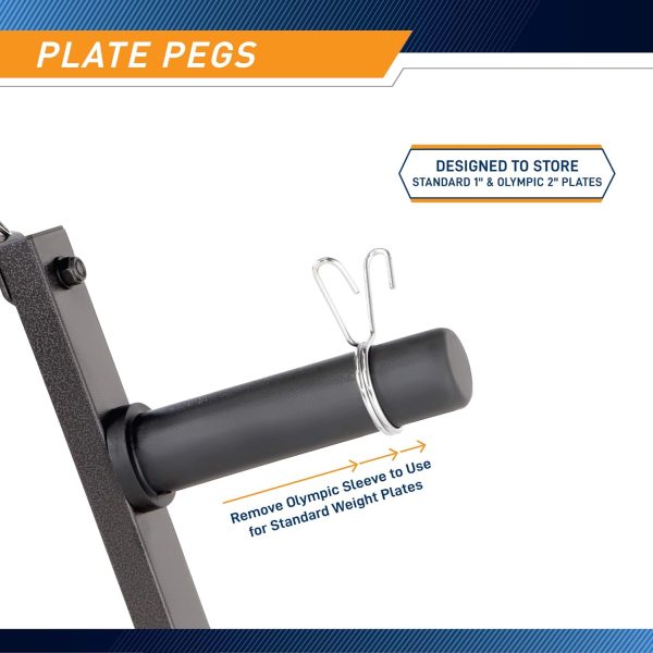 Marcy Olympic Weight Plate Tree for 2-Inch Plates Weight Storage Rack - Image 3
