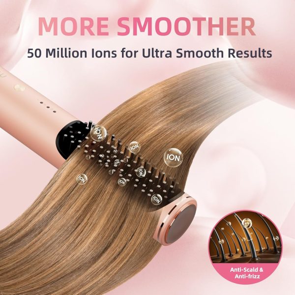 Hair Straightener Brush, Ionic Hair Straightening Brush Flat Iron for - Image 7