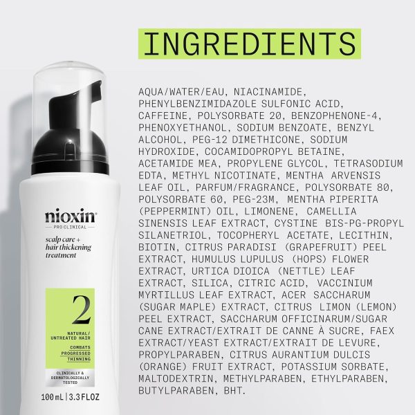 Nioxin System 2 Scalp Care + Hair Thickening Leave-In Treatment, For - Image 9