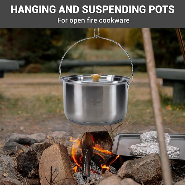 KingCamp Camping Cookware Set 304 Stainless Steel Campfire Cooking Pots Pan - Image 3
