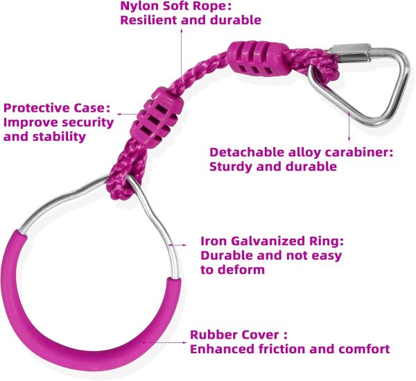 7 Colorful Ninja Rings Kit for Kids Adult, Playground Training Equipment - Image 6
