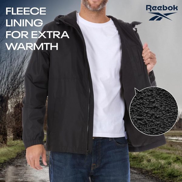 Reebok Rain Jacket Men with Hood, Windbreaker Men Lightweight Waterproof - Image 5
