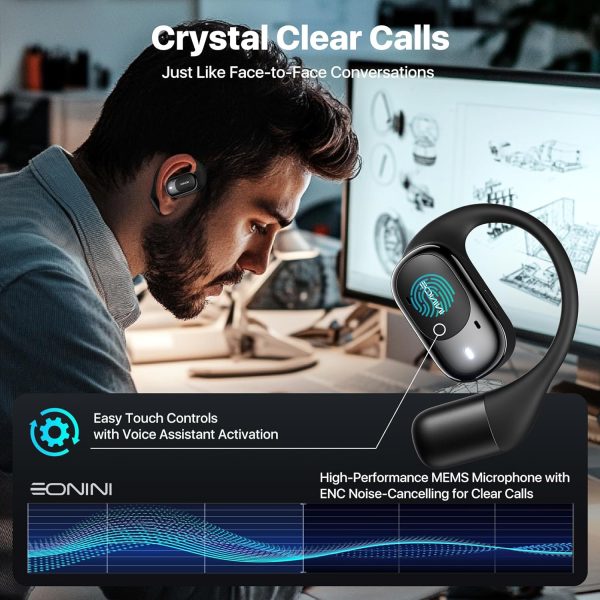 Open Ear Headphones Wireless Bluetooth 5.3 Earbuds, 40H Playtime with - Image 4