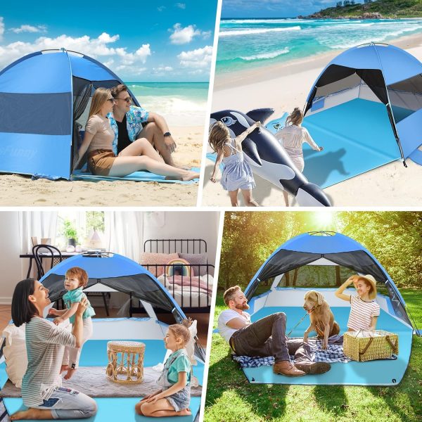 Large Easy Setup Beach Tent,Anti-UV Shelter Canopy Sun Shade with Extended - Image 6
