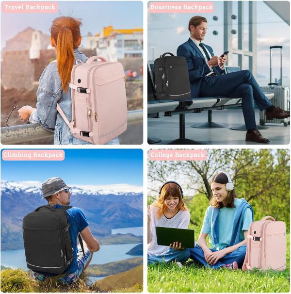 Travel Backpack for Women, 40L Travel Bag Personal Item Size, Waterproof - Image 9