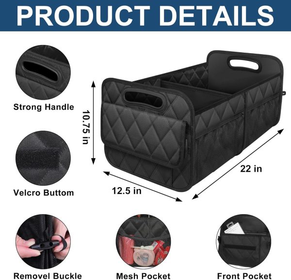 Deosk Car Trunk Organizer for SUV, Car Organizers and Storage with 6 - Image 3