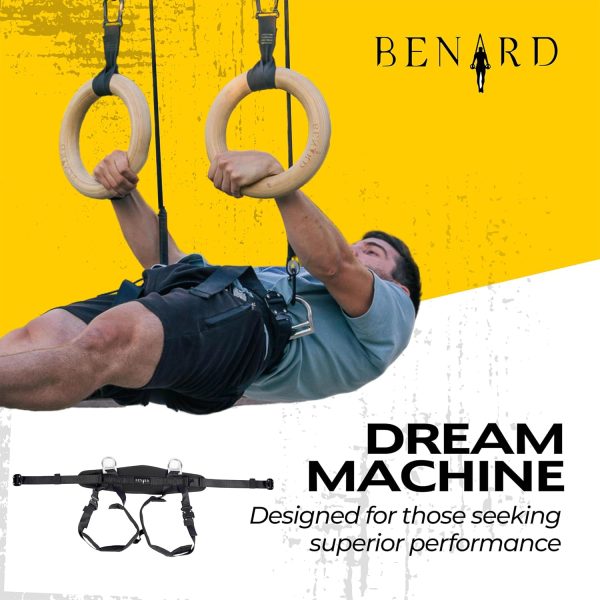 Benard Wooden Gymnastic Rings with Adjustable Numbered Straps - Fitness - Image 5