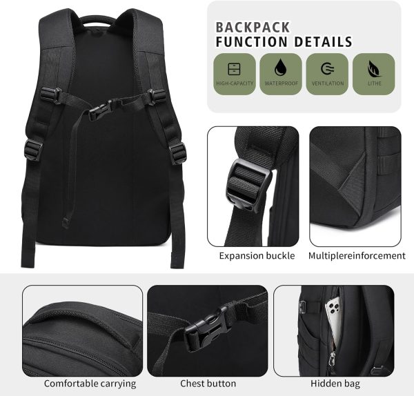Wotony Military tactical backpack, backpack for men black tactical backpack - Image 5