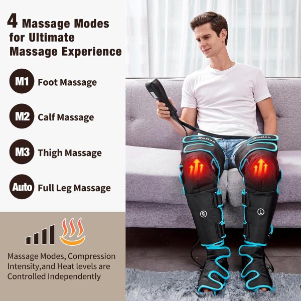 Sotion Leg Massager with Heat and Compression for Circulation & Recovery, - Image 4