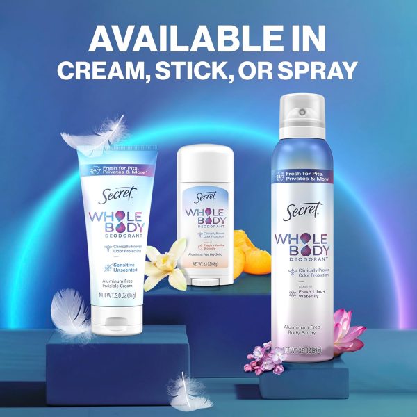 Secret Whole Body Deodorant Stick for Women, Peach & Vanilla Scent, - Image 9
