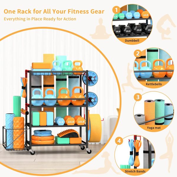 Dumbbell Rack, Weight Rack for Home Gym, 4-Tier 620LBS Metal Home Gym - Image 4
