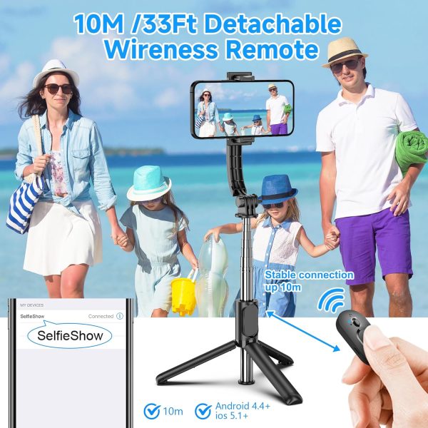 SelfieShow Selfie Stick, Extendable Selfie Stick Tripod with Wireless - Image 3