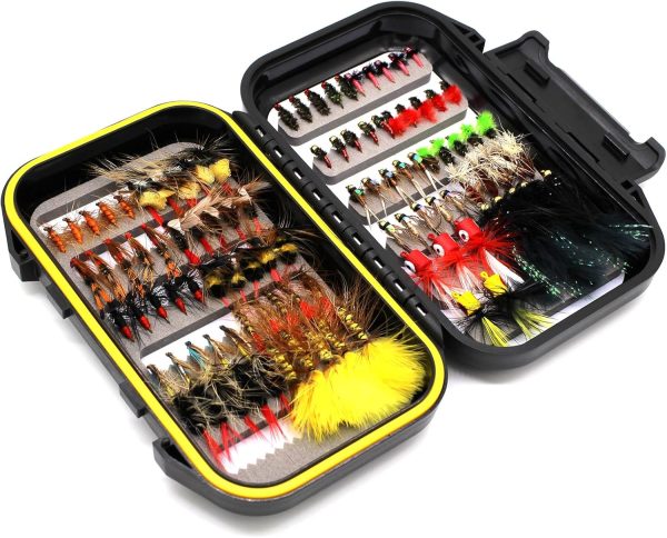 Fly Fishing Flies Assortment Kit Dry Wet Nyphms Tenkara Popper Streamer - Image 5