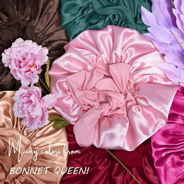BONNET QUEEN Silk Bonnet for sleeping Women Satin bonnet Hair Bonnet Night - Image 6