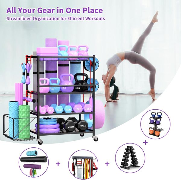 Dumbbell Rack, Weight Rack for Home Gym, 650LBS Metal Home Gym Storage with - Image 4
