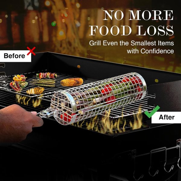 Grill Well 2.0 - Rolling Grill Basket (2 PCs) ideal as Birthday Gift for - Image 2