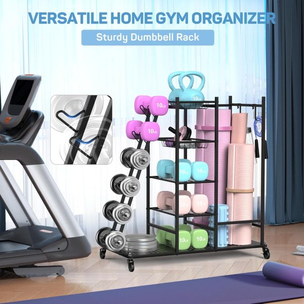 PLKOW Weight Rack for Dumbbells, Home Gym Storage for Dumbbells Yoga Mat - Image 7
