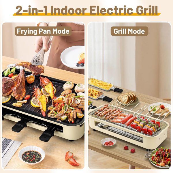 Pukomc Electric Indoor Grill,2 in 1 Indoor Grills for Kitchen with Grill - Image 3