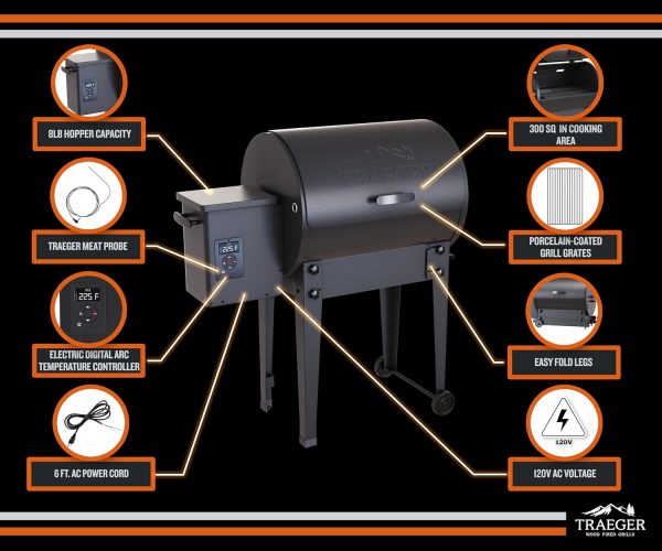 Traeger Grills TFB30KLF Tailgater 20 Portable Electric Wood Pellet Grill - Image 5