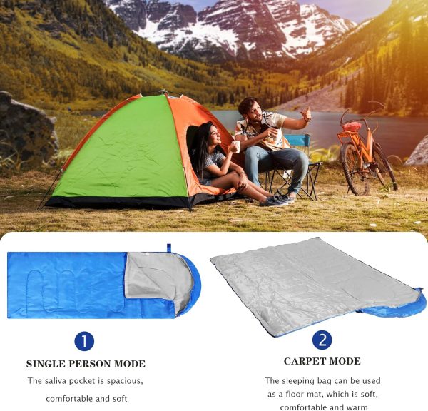 Junkin 12 Pcs Camping Sleeping Bag Bulk for Homeless 4 Seasons Cold Warm - Image 5