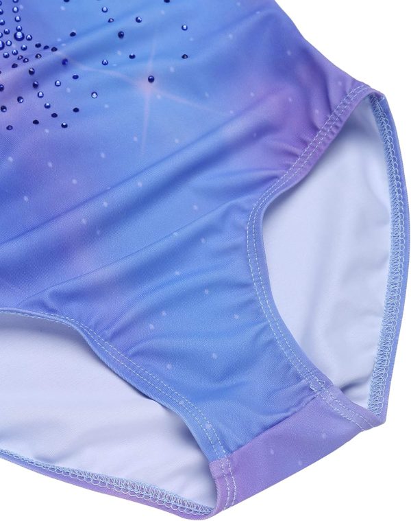 Zaclotre Kid Girls Gymnastic Leotard Long Sleeve Color Gradient Sparkly - Image 6
