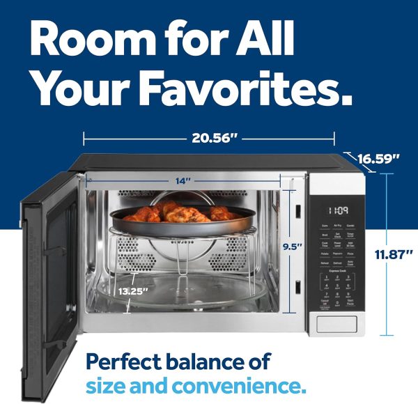 GE GCST10A1WSS 4-in-1 Microwave Oven, 1,050 Watts Air Fryer, Broiler & - Image 3