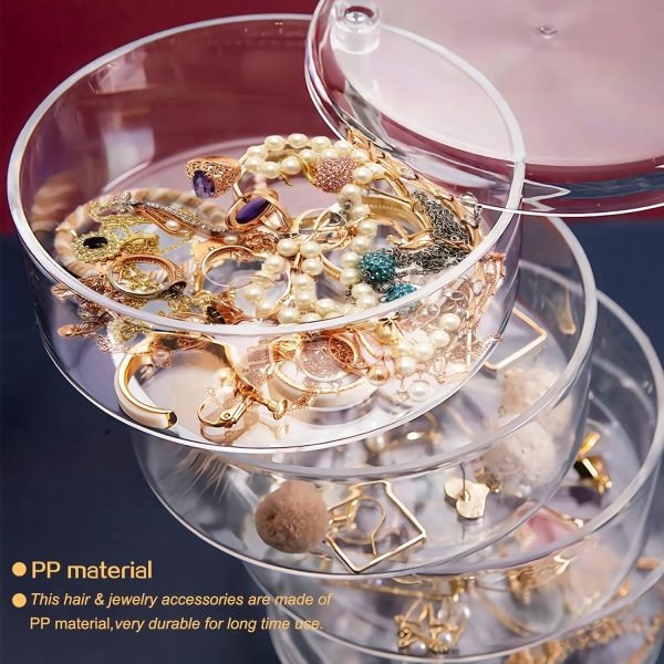 5 Layers Jewelry Organizer Storage Box, FODIENS Rotatable Hair Tie - Image 3