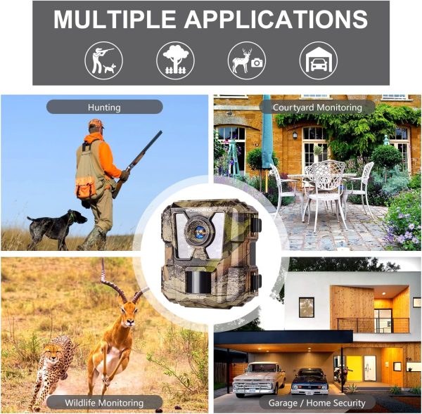 WOSPORTS Mini Trail Camera,24MP 1080P HD Game Hunting Camera Motion - Image 8