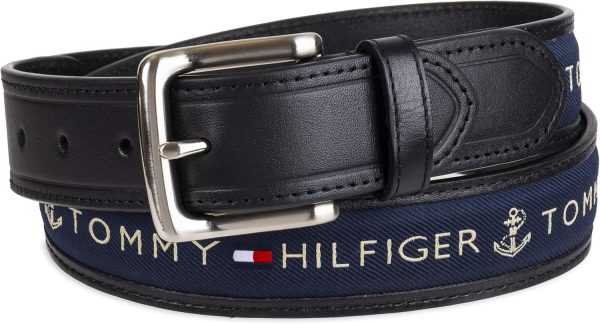 Tommy Hilfiger Men's Fabric Inlay Casual Belt with Classic Harness Buckle - Image 2